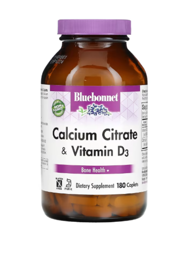 Bluebonnet Nutrition, Calcium Citrate & Vitamin D3, 180 Caplets