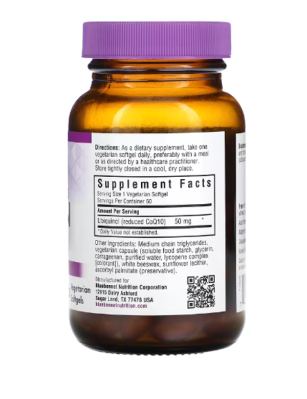 Bluebonnet Nutrition, CellularActive CoQ10, Ubiquinol, 50 mg, 60 Vegetarian Softgels