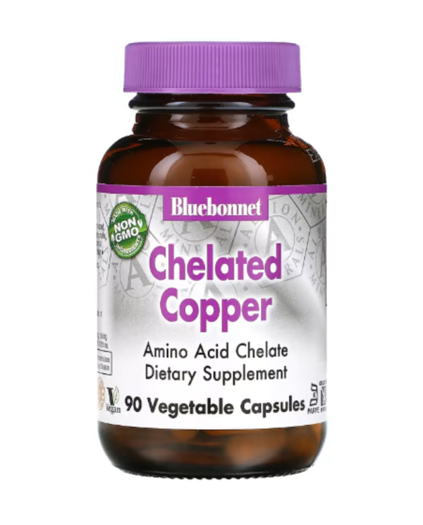 Bluebonnet Nutrition, Chelated Copper, 90 Vegetable Capsules