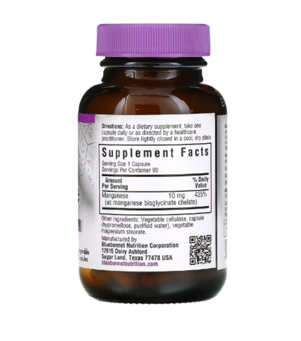 Bluebonnet Nutrition, Chelated Manganese, 90 Vegetable Capsules