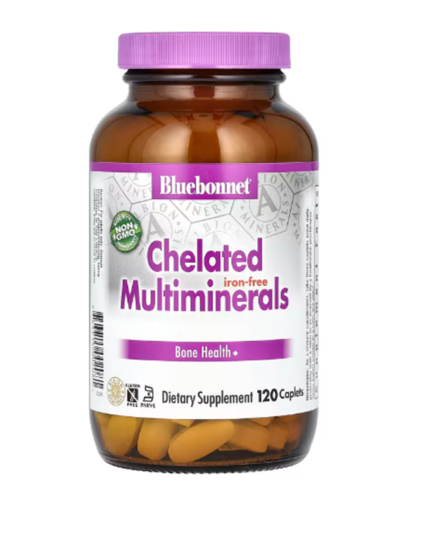 Bluebonnet Nutrition, Chelated Multiminerals, Iron Free, 120 Caplets