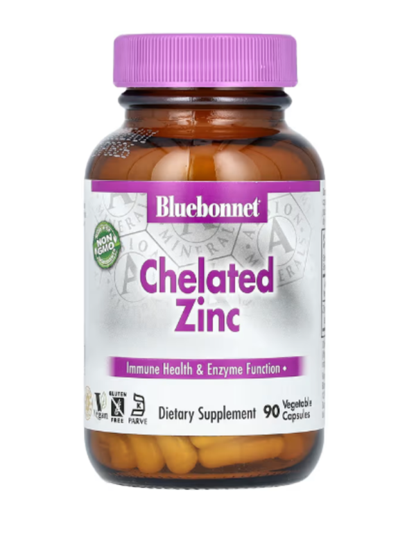 Bluebonnet Nutrition, Chelated Zinc, 90 Vegetable Capsules