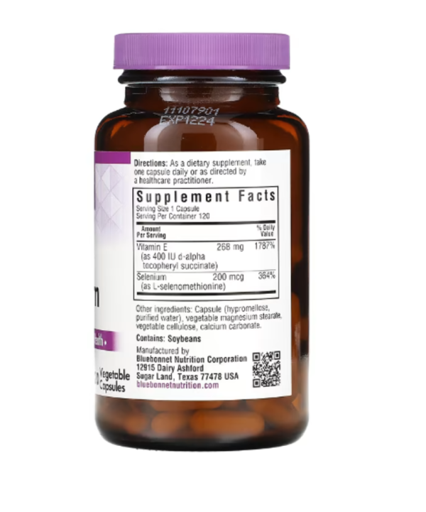 Bluebonnet Nutrition, Dry-E & Selenium, 120 Vegetable Capsules