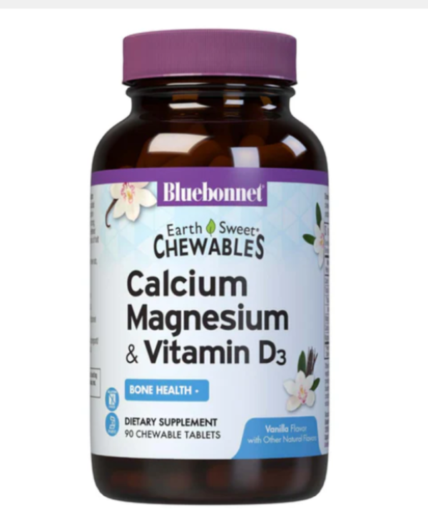 Bluebonnet Nutrition, EarthSweet Chewables, Calcium, Magnesium & Vitamin D3, Vanilla, 90 Tablets
