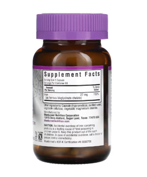 Bluebonnet Nutrition, Extra Strength Chelated Iron, 27 mg, 90 Vegetable Capsules
