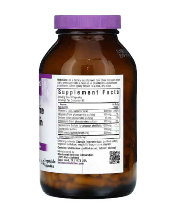 Bluebonnet Nutrition, Glucosamine Chondroitin & MSM, 180 Vegetable Capsules