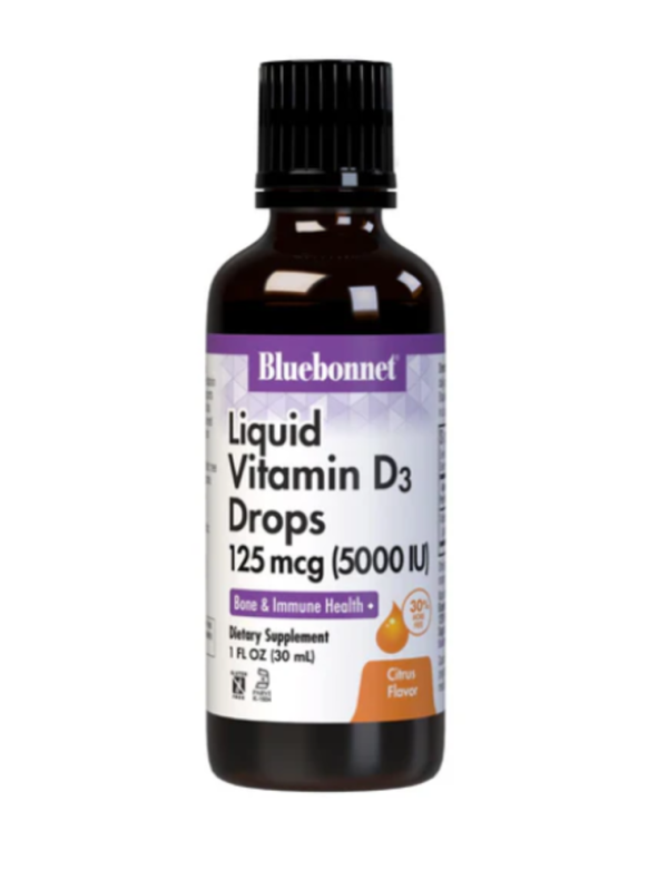 Bluebonnet Nutrition, Liquid Vitamin D3 Drops, Citrus, 5,000 IU, 1 fl oz (30 ml)