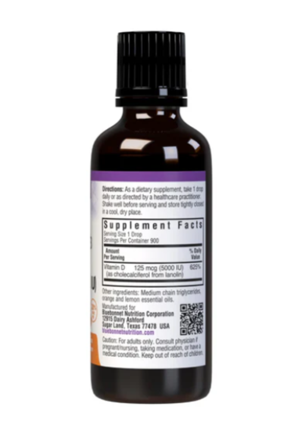 Bluebonnet Nutrition, Liquid Vitamin D3 Drops, Citrus, 5,000 IU, 1 fl oz (30 ml)