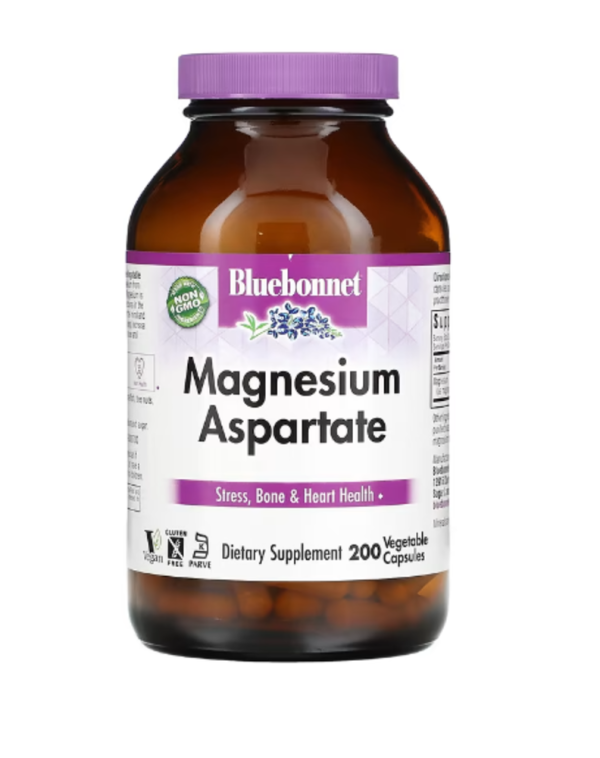 Bluebonnet Nutrition, Magnesium Aspartate, 200 Vegetable Capsules