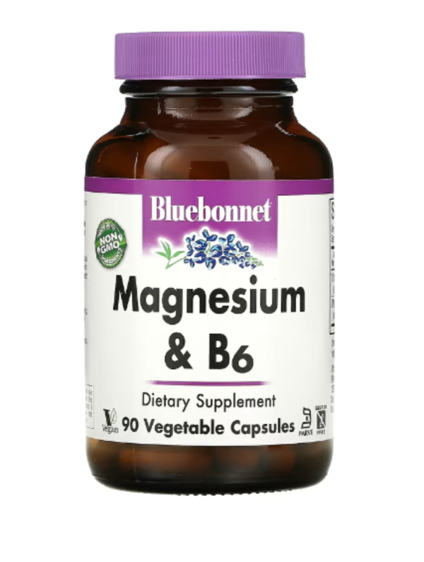 Bluebonnet Nutrition, Magnesium & B6, 90 Vegetable Capsules
