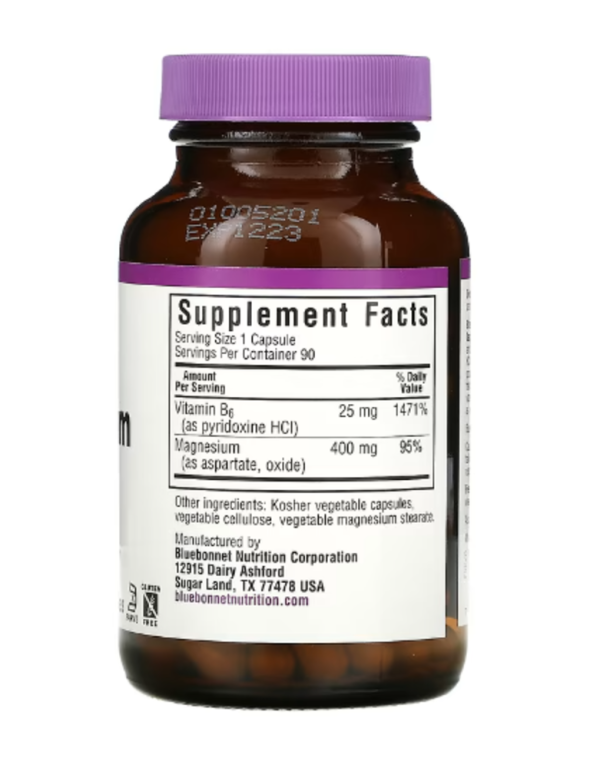Bluebonnet Nutrition, Magnesium & B6, 90 Vegetable Capsules