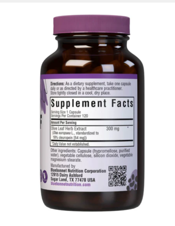 Bluebonnet Nutrition, Olive Leaf, Herb Extract, 120 Vegetable Capsules