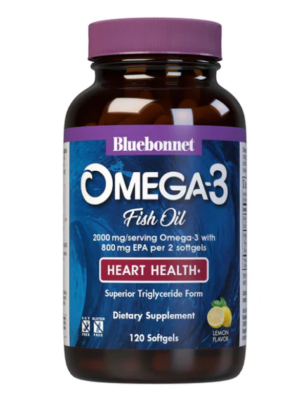 Bluebonnet Nutrition, Omega-3 Fish Oil, Heart Health, Lemon, 120 Softgels