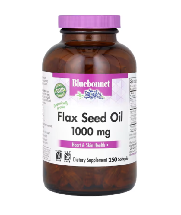 Bluebonnet Nutrition, Organic Flax Seed Oil, 1,000 mg, 250 Softgels