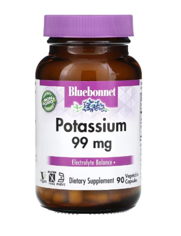 Bluebonnet Nutrition, Potassium, 99 mg, 90 Vegetable Capsules