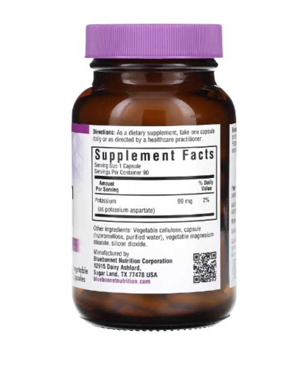 Bluebonnet Nutrition, Potassium, 99 mg, 90 Vegetable Capsules