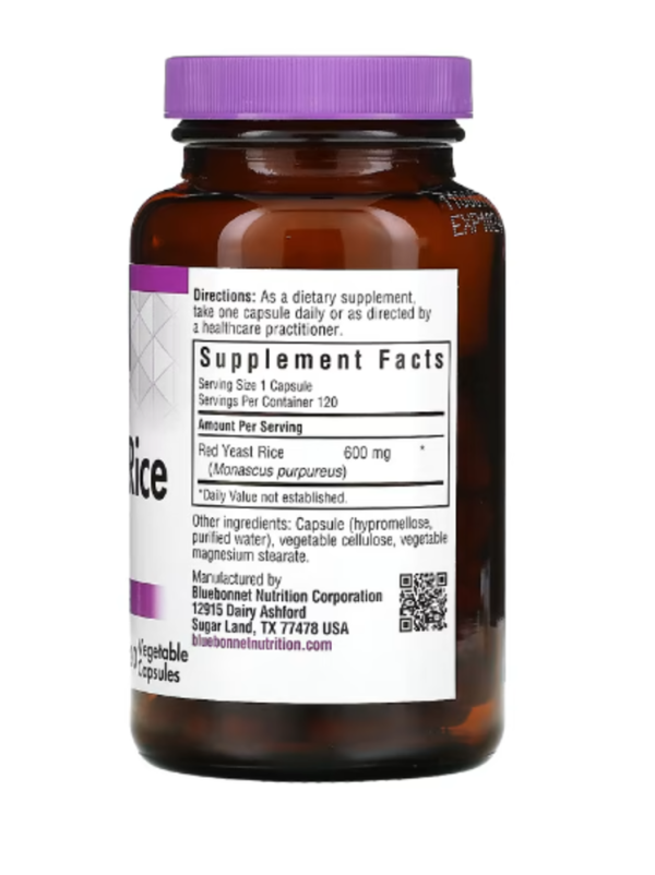 Bluebonnet Nutrition, Red Yeast Rice, 600 mg, 120 Vegetable Capsules