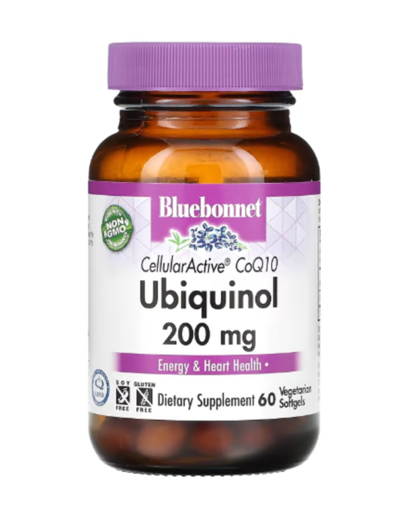 Bluebonnet Nutrition, Ubiquinol, CellullarActive CoQ10, 200 mg, 60 Vegetarian Softgels