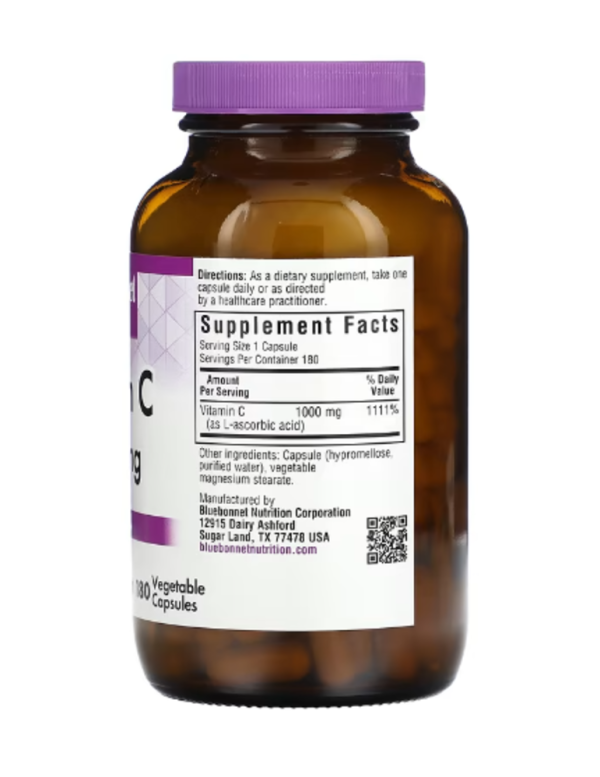 Bluebonnet Nutrition, Vitamin C, 1,000 mg, 180 Vegetable Capsules