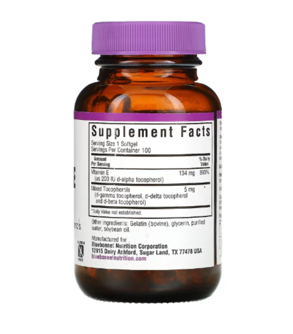 Bluebonnet Nutrition, Vitamin E, 200 IU (134 mg), 100 Softgels