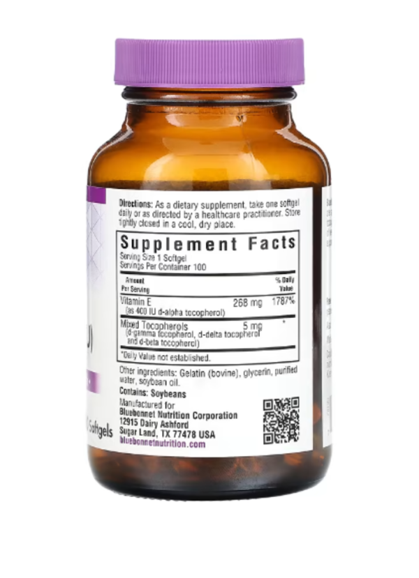 Bluebonnet Nutrition, Vitamin E, 268 mg (400 IU), 100 Softgels
