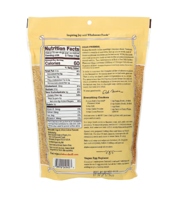 Bob's Red Mill Gluten Free Organic Golden Flaxseed Meal - 16 oz