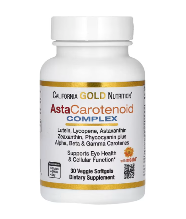 California Gold Nutrition, AstaCarotenoid Complex, Lutein, Lycopene, and Astaxanthin Complex, 30 Veggie Softgels