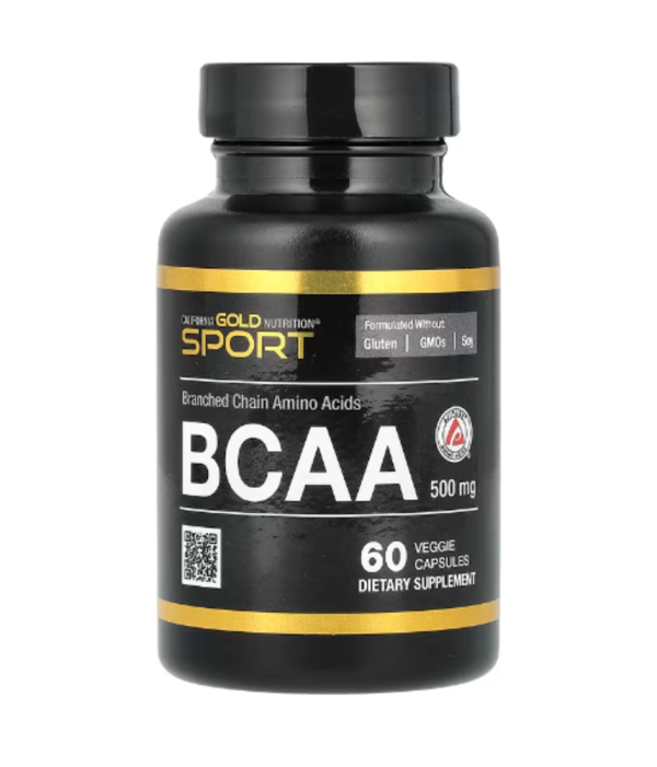 California Gold Nutrition, BCAA, AjiPure® Branched Chain Amino Acids, 500 mg, 60 Veggie Capsules