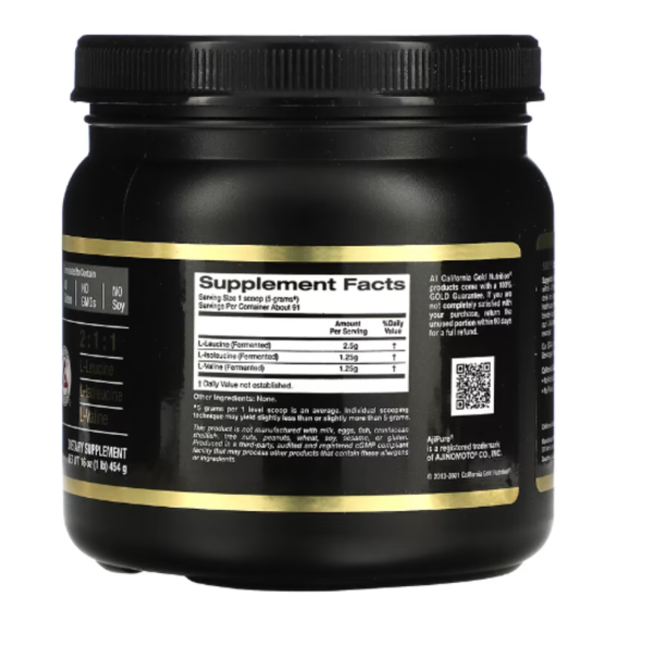 California Gold Nutrition, BCAA Powder, AjiPure, Branched Chain Amino Acids, 16 oz (454 g)