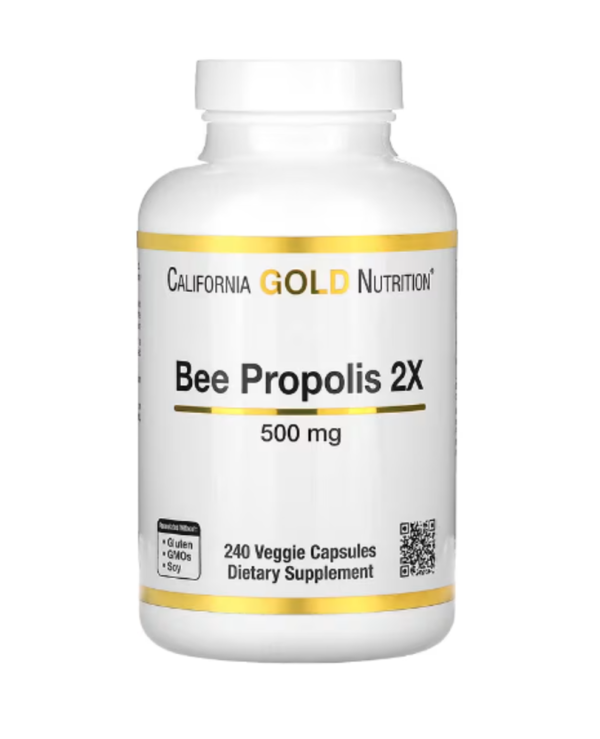 California Gold Nutrition, Bee Propolis 2X, Concentrated Extract, 500 mg, 240 Veggie Caps