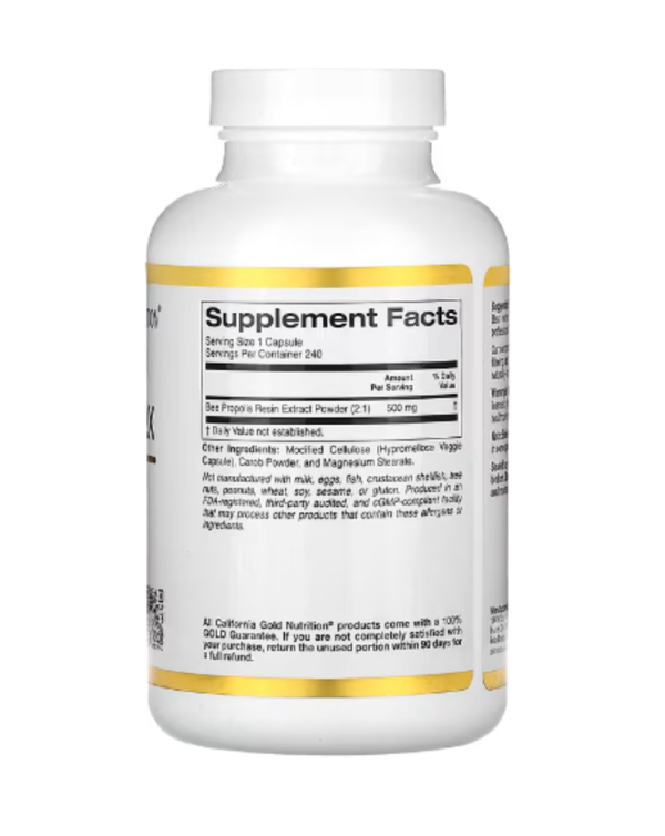 California Gold Nutrition, Bee Propolis 2X, Concentrated Extract, 500 mg, 240 Veggie Caps