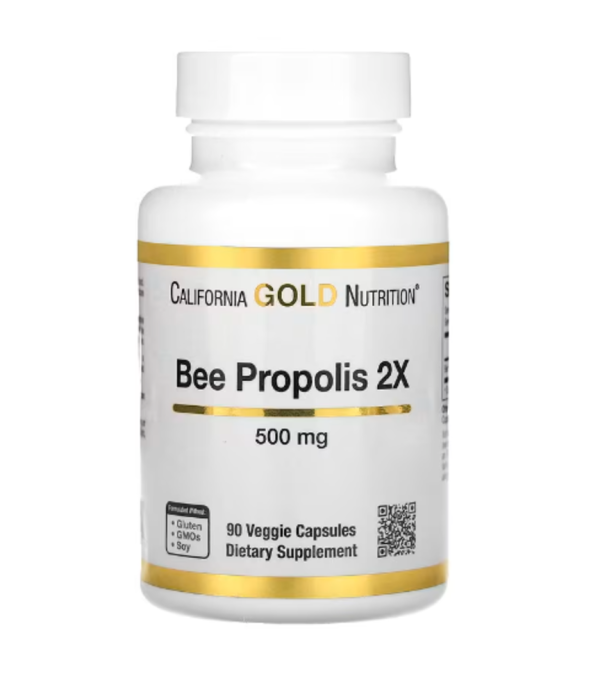 California Gold Nutrition, Bee Propolis 2X, Concentrated Extract, 500 mg, 90 Veggie Caps