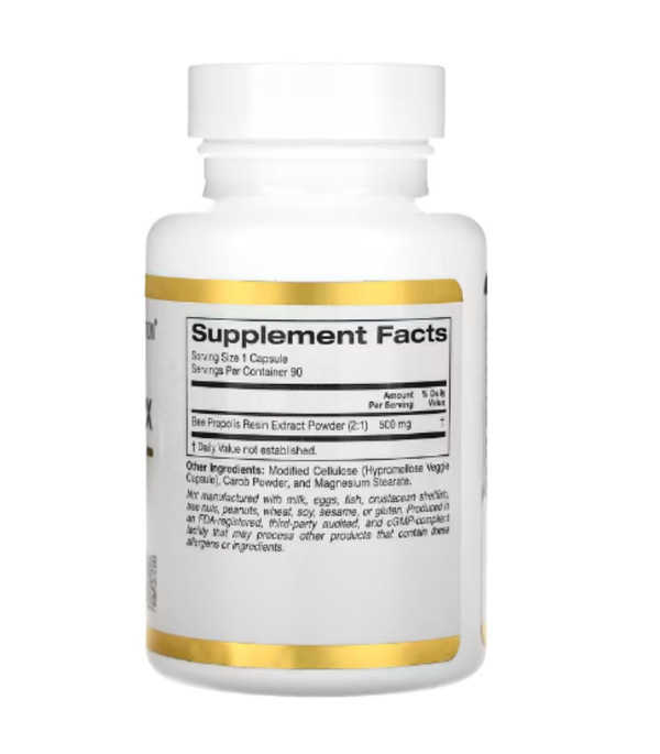 California Gold Nutrition, Bee Propolis 2X, Concentrated Extract, 500 mg, 90 Veggie Caps