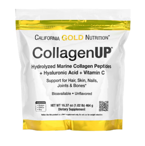 California Gold Nutrition, CollagenUP, Hydrolyzed Marine Collagen Peptides with Hyaluronic Acid and Vitamin C, Unflavored, 16.37 oz (464 g)