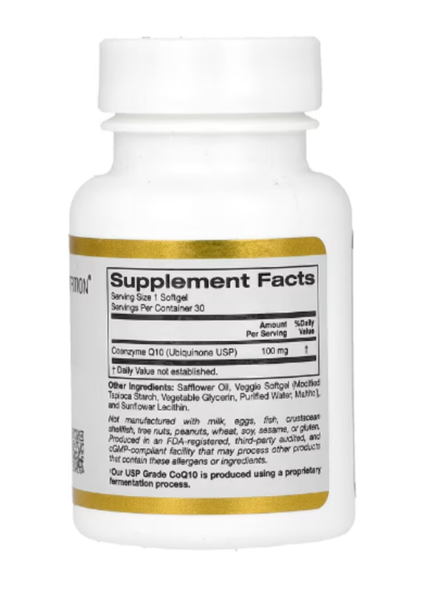 California Gold Nutrition, CoQ10, 100 mg, 30 Veggie Softgels