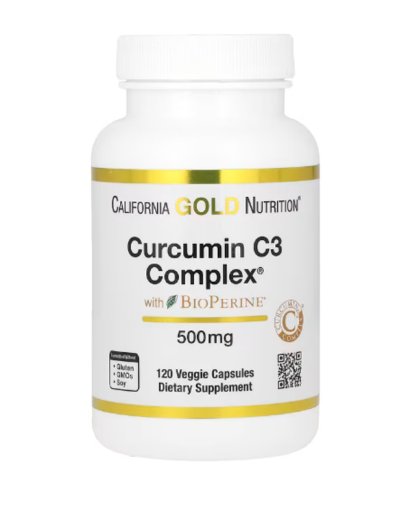 California Gold Nutrition, Curcumin C3 Complex with BioPerine, 500 mg, 120 Veggie Capsules