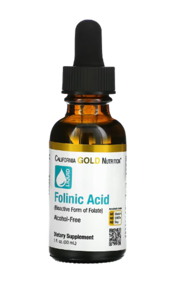 California Gold Nutrition, Folinic Acid, Alcohol Free, 1 fl oz (30 ml)