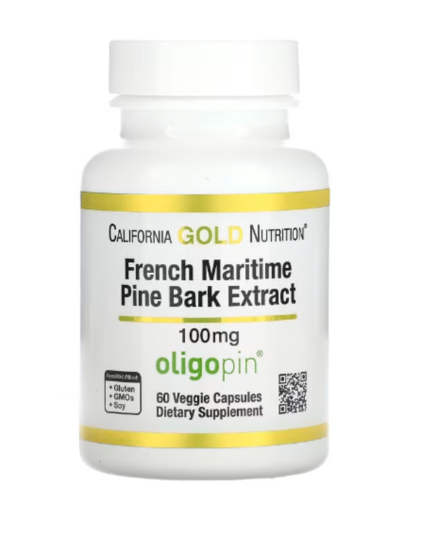 California Gold Nutrition, French Maritime Pine Bark Extract, Oligopin, 100 mg, 60 Veggie Capsules