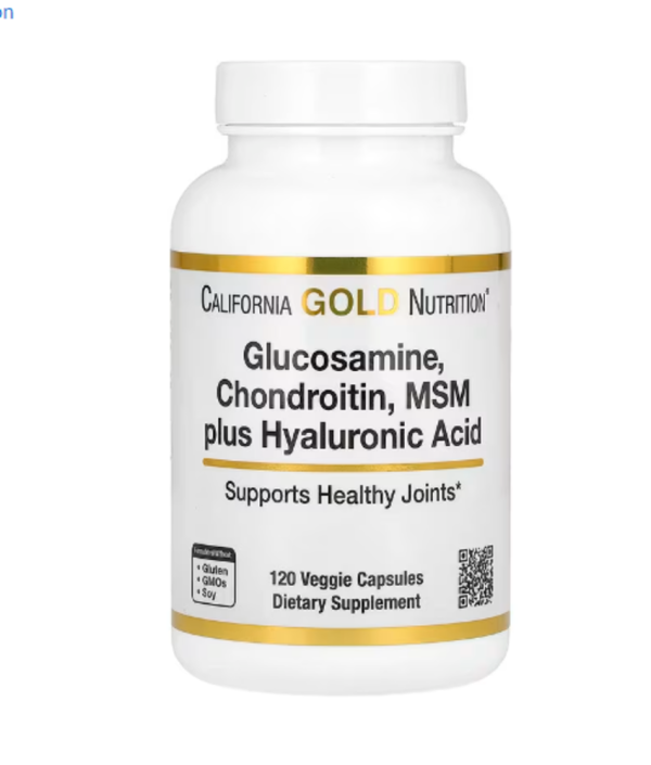 California Gold Nutrition, Glucosamine, Chondroitin, MSM Plus Hyaluronic Acid, 120 Veggie Caps