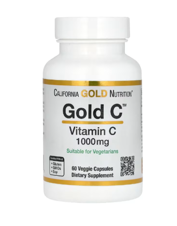 California Gold Nutrition, Gold C, USP Grade Vitamin C, 1,000 mg, 60 Veggie Capsules