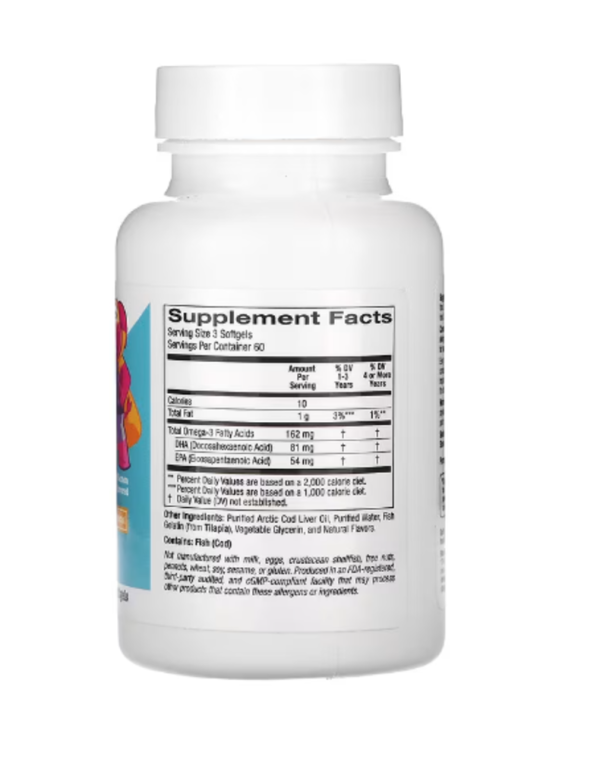 California Gold Nutrition, Kids DHA Chewables, 100% Wild Arctic Cod, Strawberry-Lemon, 180 Fish Gelatin Softgels
