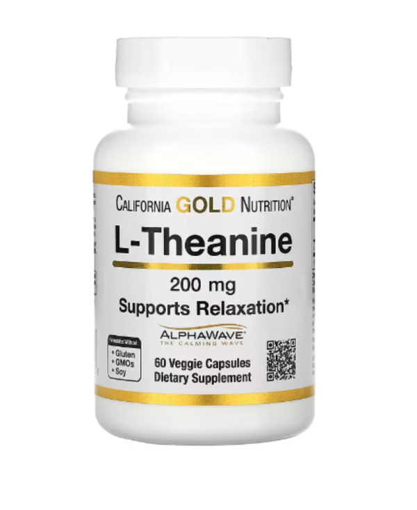 California Gold Nutrition, L-Theanine, Featuring AlphaWave, 200 mg, 60 Veggie Capsules