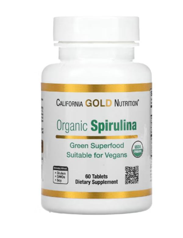 California Gold Nutrition, Organic Spirulina, 1,500 mg, 60 Tablets (500 mg per Tablet)