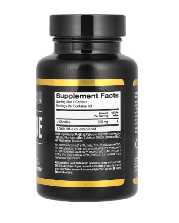 California Gold Nutrition, Sport, L-Citrulline, Kyowa Hakko, 500 mg, 60 Veggie Capsules