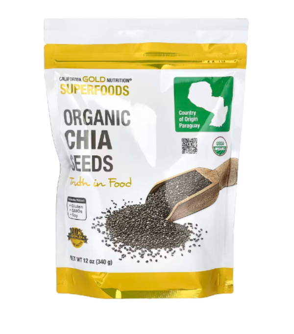California Gold Nutrition, Superfoods, Organic Chia Seeds, 12 oz (340 g)