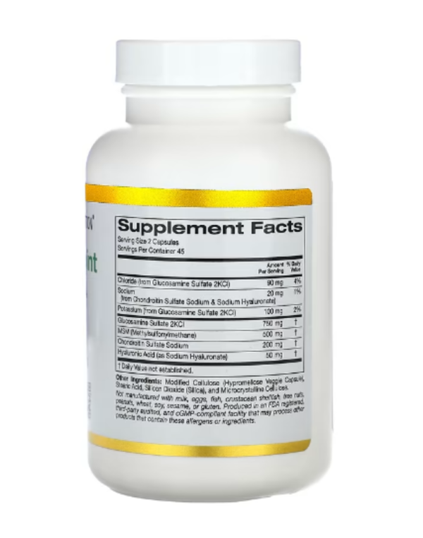 California Gold Nutrition, Total Veggie Joint Support Formula, With Glucosamine, Chondroitin, MSM, and Hyaluronic Acid, 90 Veggie Capsules