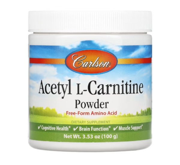 Carlson, Acetyl L-Carnitine Powder, Free-Form Amino Acid, 3.53 oz (100 g)
