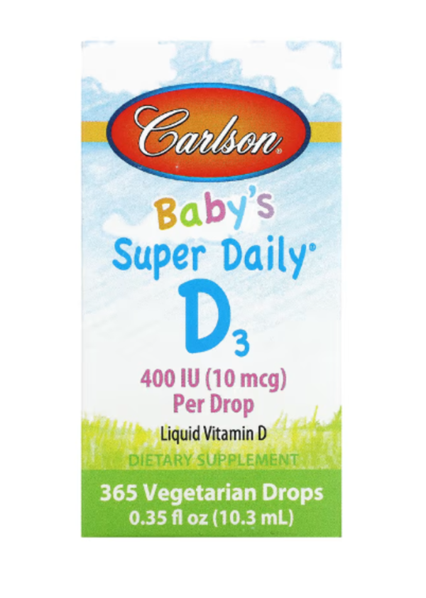 Carlson, Baby's Super Daily D3, 10 mcg (400 IU), 0.35 fl oz (10.3 ml)