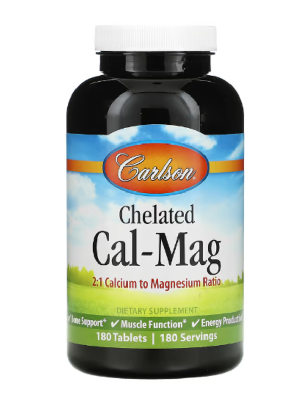 Carlson, Chelated Cal-Mag, 180 Tablets