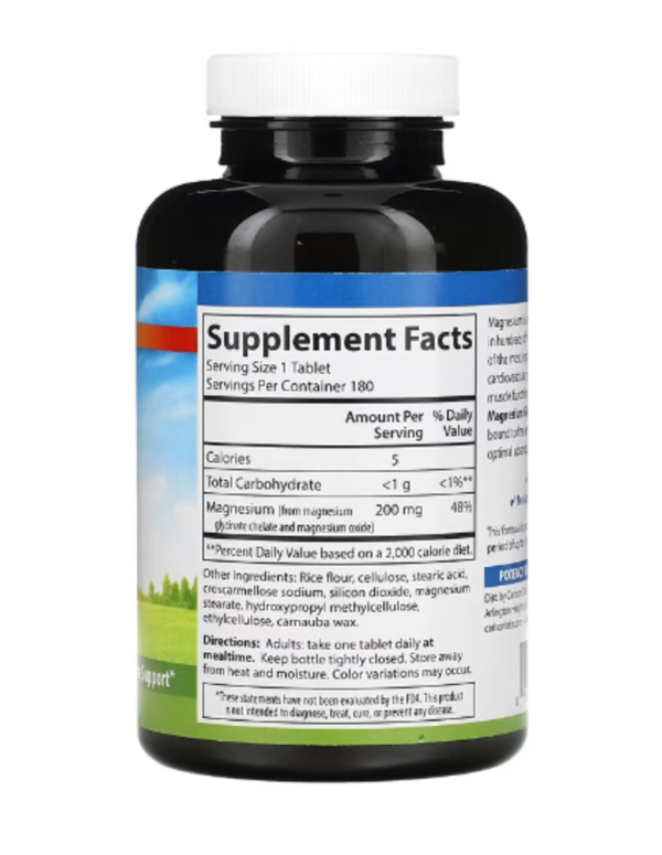 Carlson, Chelated Magnesium Glycinate, 200 mg, 180 Tablets